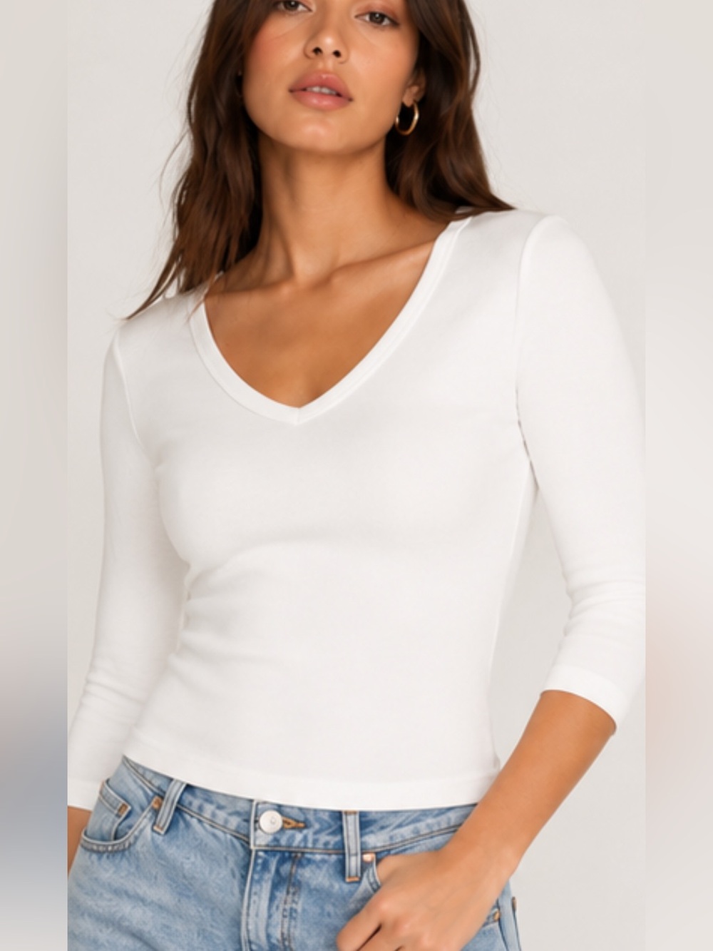 Majestic Paris long sleeve v neck tee size 1